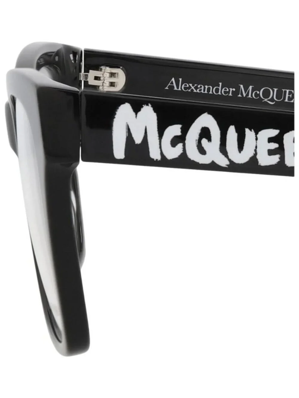 New Alexander McQueen Womens Square/Rectangle Black Black Transparent Fashion De